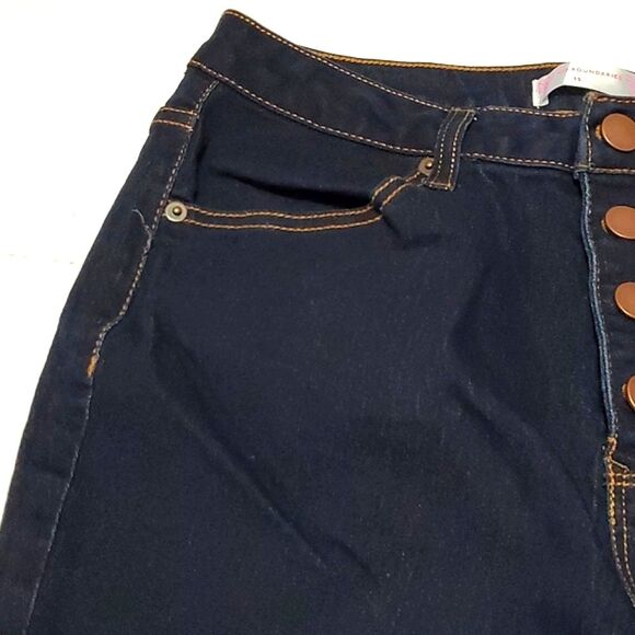 NOBO Dark Wash High Rise Buttoned Fly Straight Leg Jeans - Picture 4 of 10